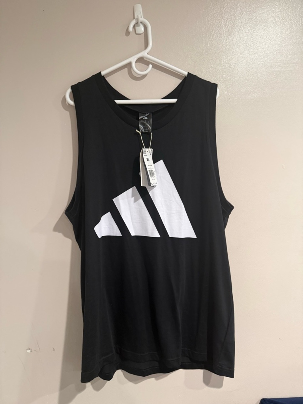 adidas Black Tank Top with White Logo - Women